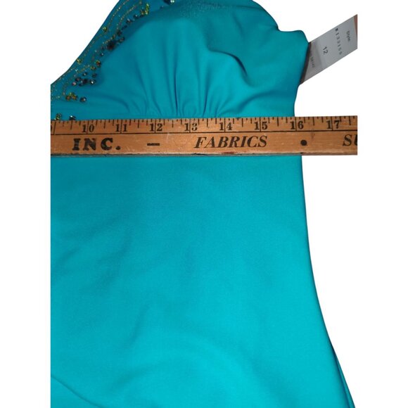 Muse Boston Proper Turquoise Halter Dress Size 12 Prom Wedding NWT-707LP - Picture 13 of 15